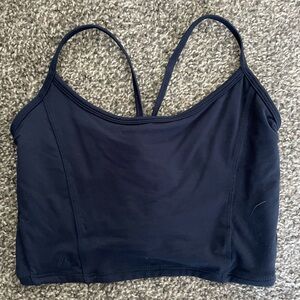 Alphalete Women's Navy Blue cropped, cross open back Camisole